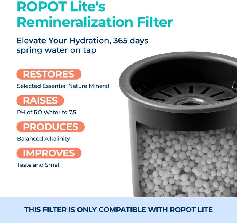 Bluevua Dual-Pack Remineralization Filters, One-Year Set for RO100ROPOT-LITE, Alkaline for Reverse Osmosis Filter, Remineralize and Increase pH for Pure Drinking Water - Image 3